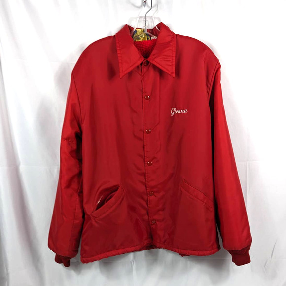 Vintage GEM Sportswear L Red Button Lined Jacket Ohio Promenders Dance - Picture 1 of 9